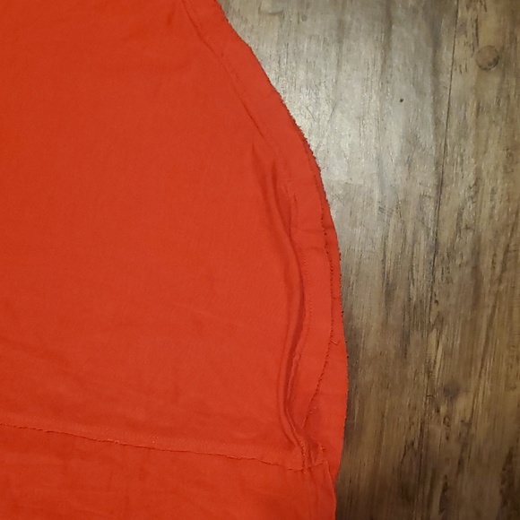 Free People orange long sleeve v neck flowy oversized tunic Sz m - Picture 10 of 11